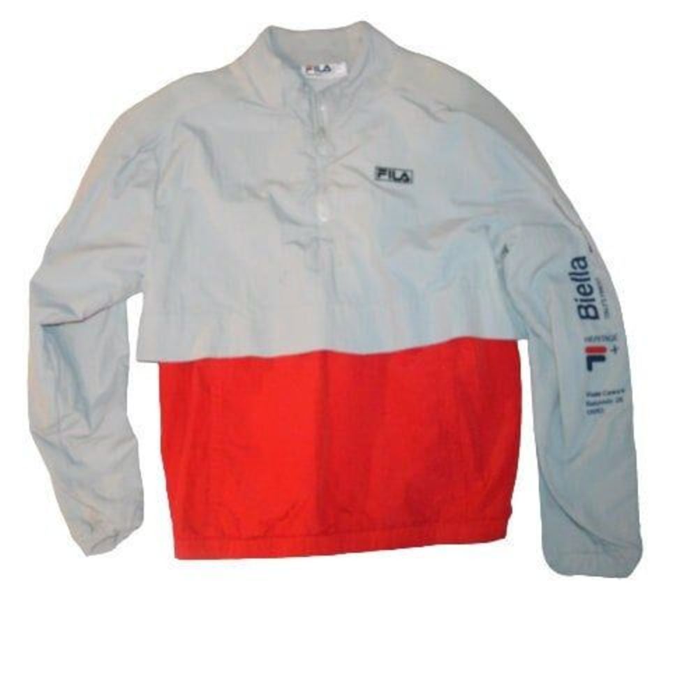 Vintage 90s Fila Biella Italys Finest Heritage Nylon Pullover Jacket Viale S